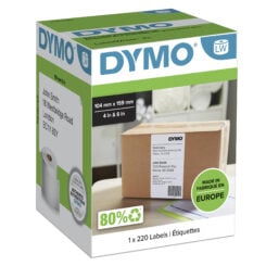 DYMO originele LabelWriter verzendetiketten, extra groot | 104 mm x 159 mm | 220 zelfklevende labels | Geschikt voor de 4XL/5XL LabelWriter labelprinters | Gemaakt in Europa