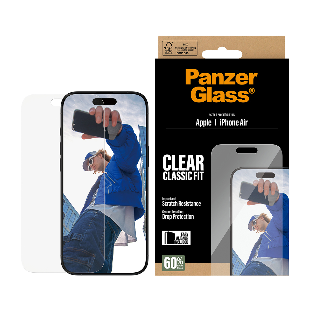 PanzerGlass ® Screen Protector iPhone Air | Classic Fit w. EasyAligner Doorzichtige schermbeschermer Apple 1 stuk(s) - Afbeelding 3