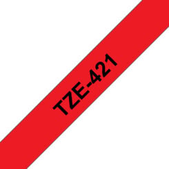 Brother TZE-421 labelprinter-tape Zwart op rood - Afbeelding 2