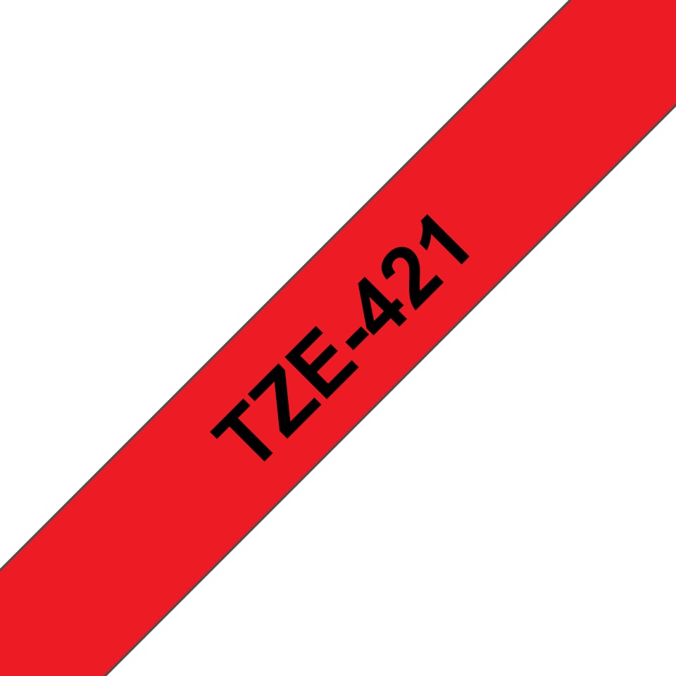 Brother TZE-421 labelprinter-tape Zwart op rood - Afbeelding 2
