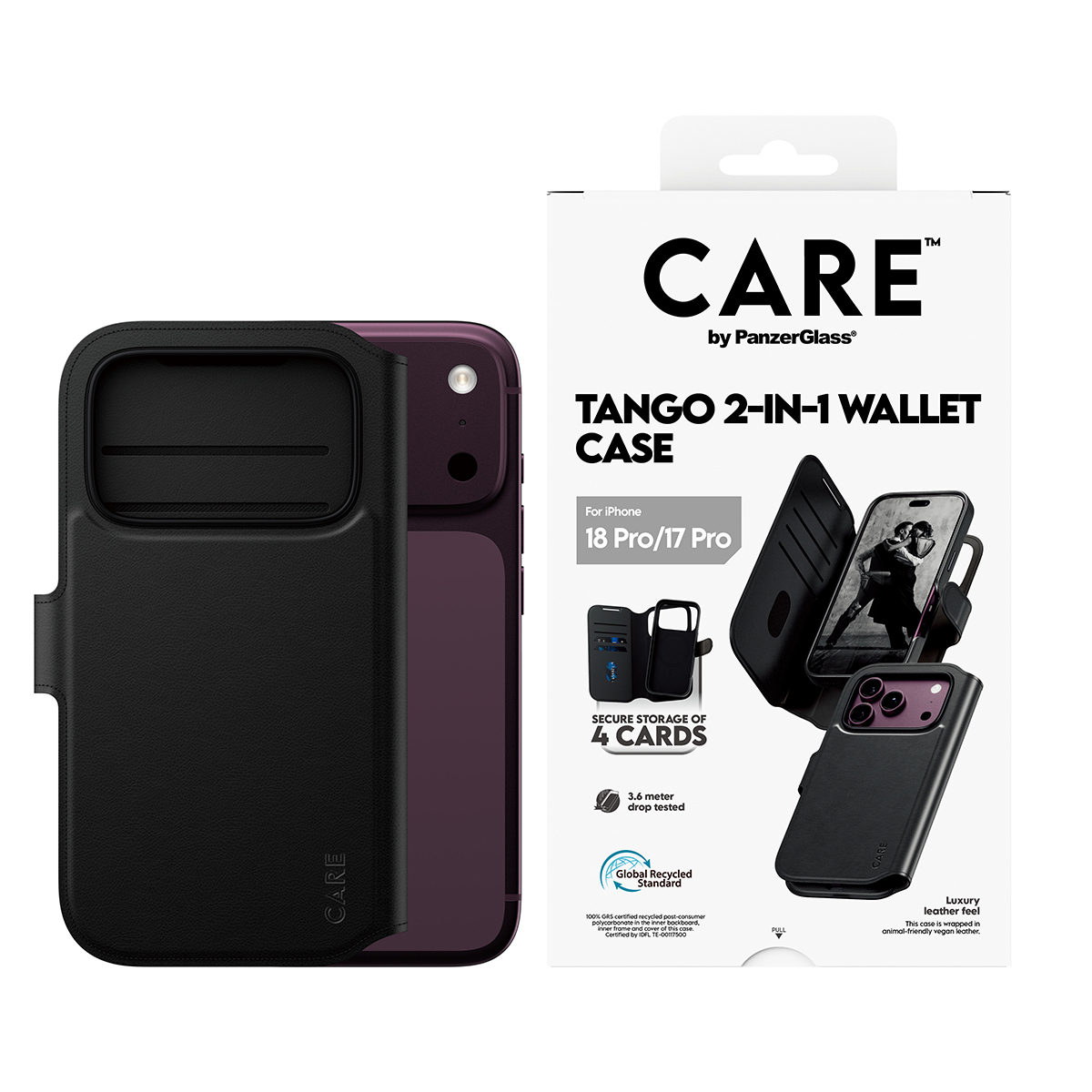PanzerGlass CARE™ by ® Tango 2-in-1 Wallet Case Black w. MagSafe iPhone 2026 Pro | 17 Pro mobiele telefoon behuizingen Hoes Transparant - Afbeelding 3