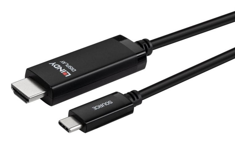 Lindy 43433 video kabel adapter 1 m USB Type-C HDMI Zwart - Afbeelding 4