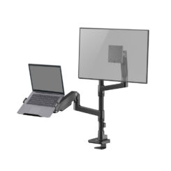 ACT Monitorarm 49" met laptophouder office premium, gasveer, paalbevestiging, 1 scherm - Afbeelding 5
