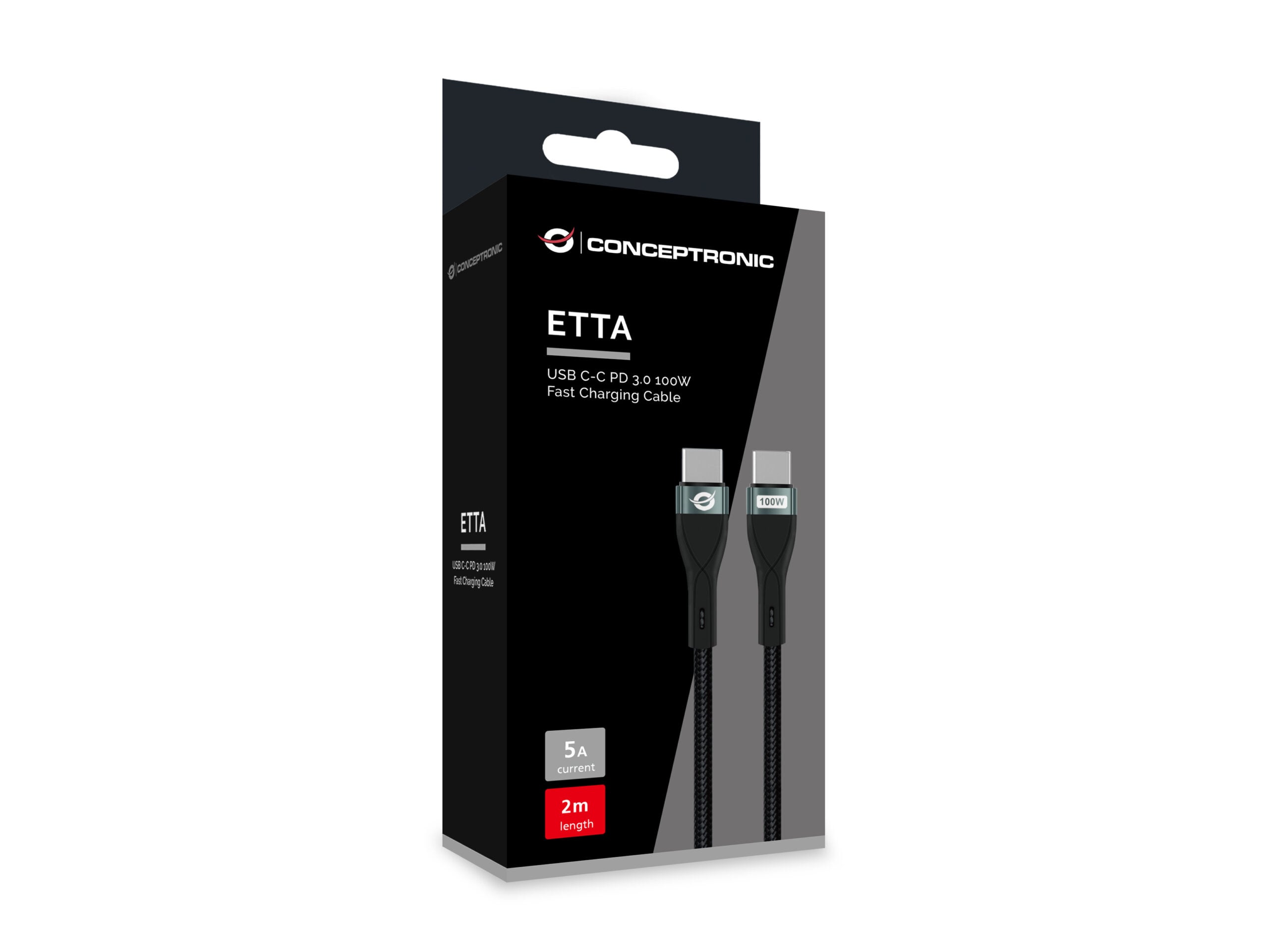 Conceptronic ETTA01B20 USB-kabel USB 2.0 2 m USB C 0,48 Gbit/s 100 W Zwart - Afbeelding 5