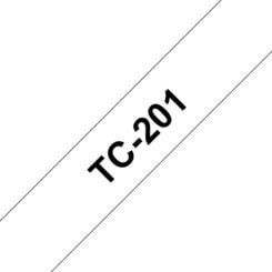 Brother TC-201 labelprinter-tape Zwart op wit