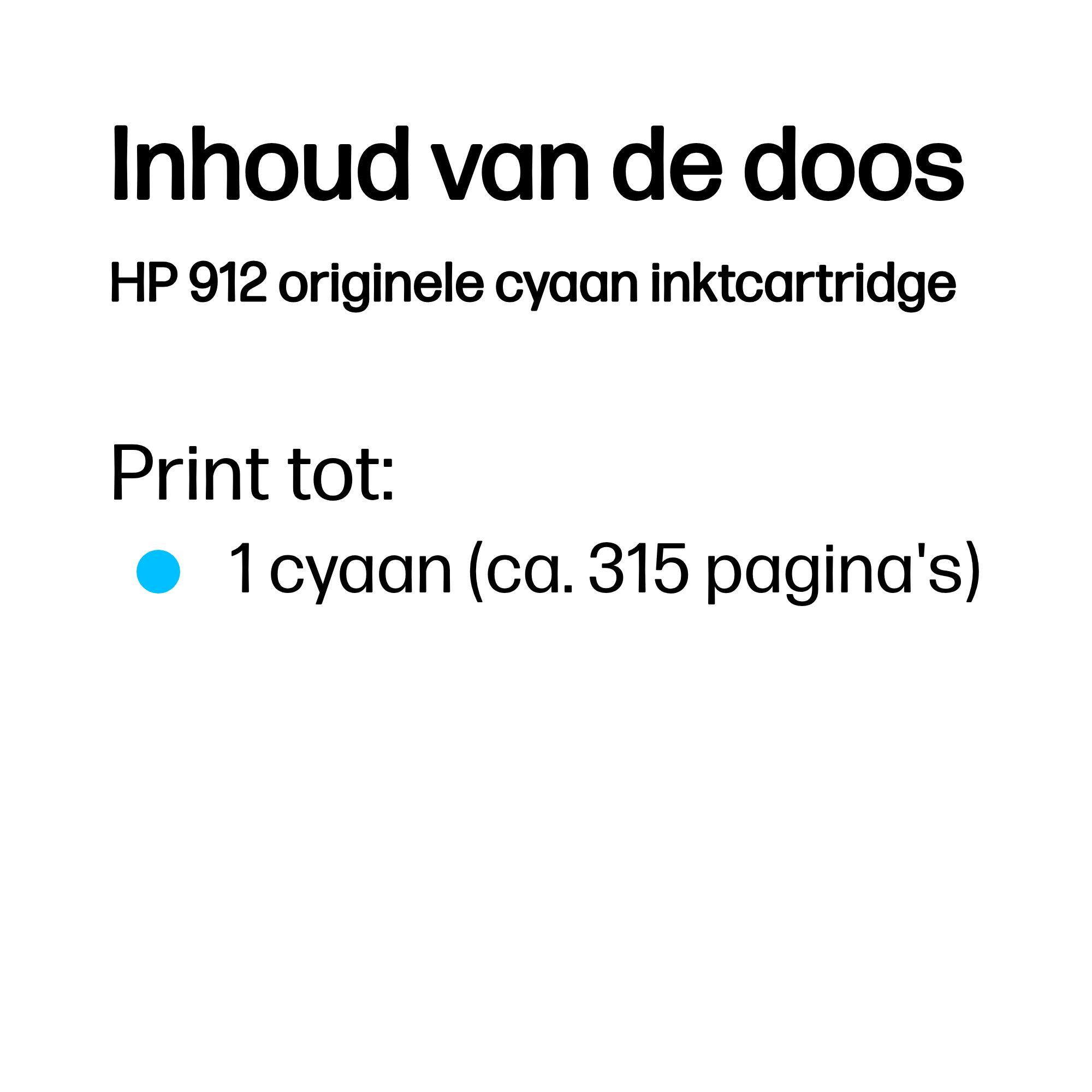 HP 912 originele cyaan inktcartridge - Afbeelding 3
