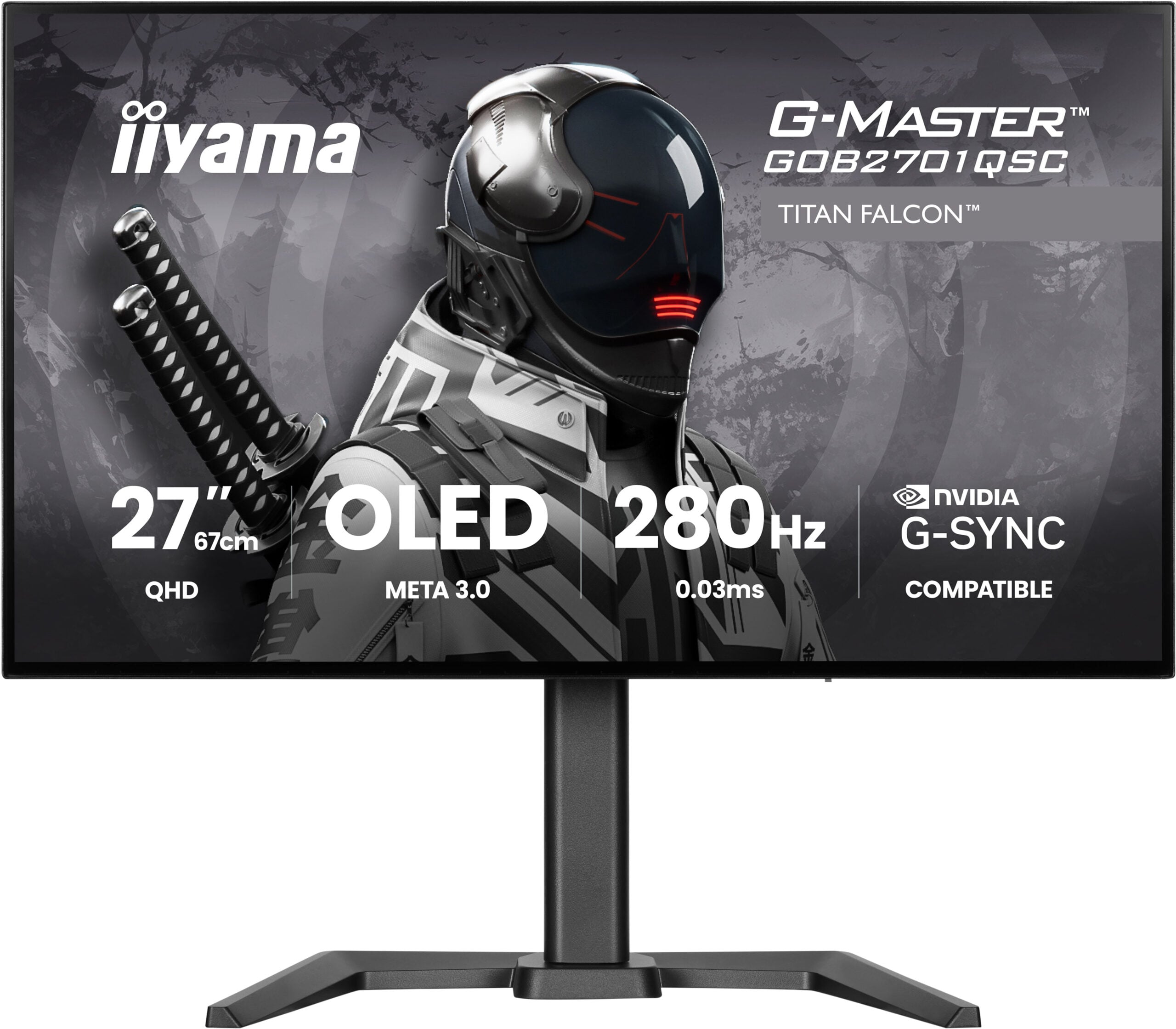 iiyama G-MASTER GOB2701QSC-B1 computer monitor 68,6 cm (27") 2560 x 1440 Pixels 2K Ultra HD OLED Zwart