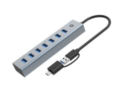 Conceptronic HUBBIES21GP interface hub USB 3.2 Gen 1 (3.1 Gen 1) Type-A 5000 Mbit/s Grijs - Afbeelding 3