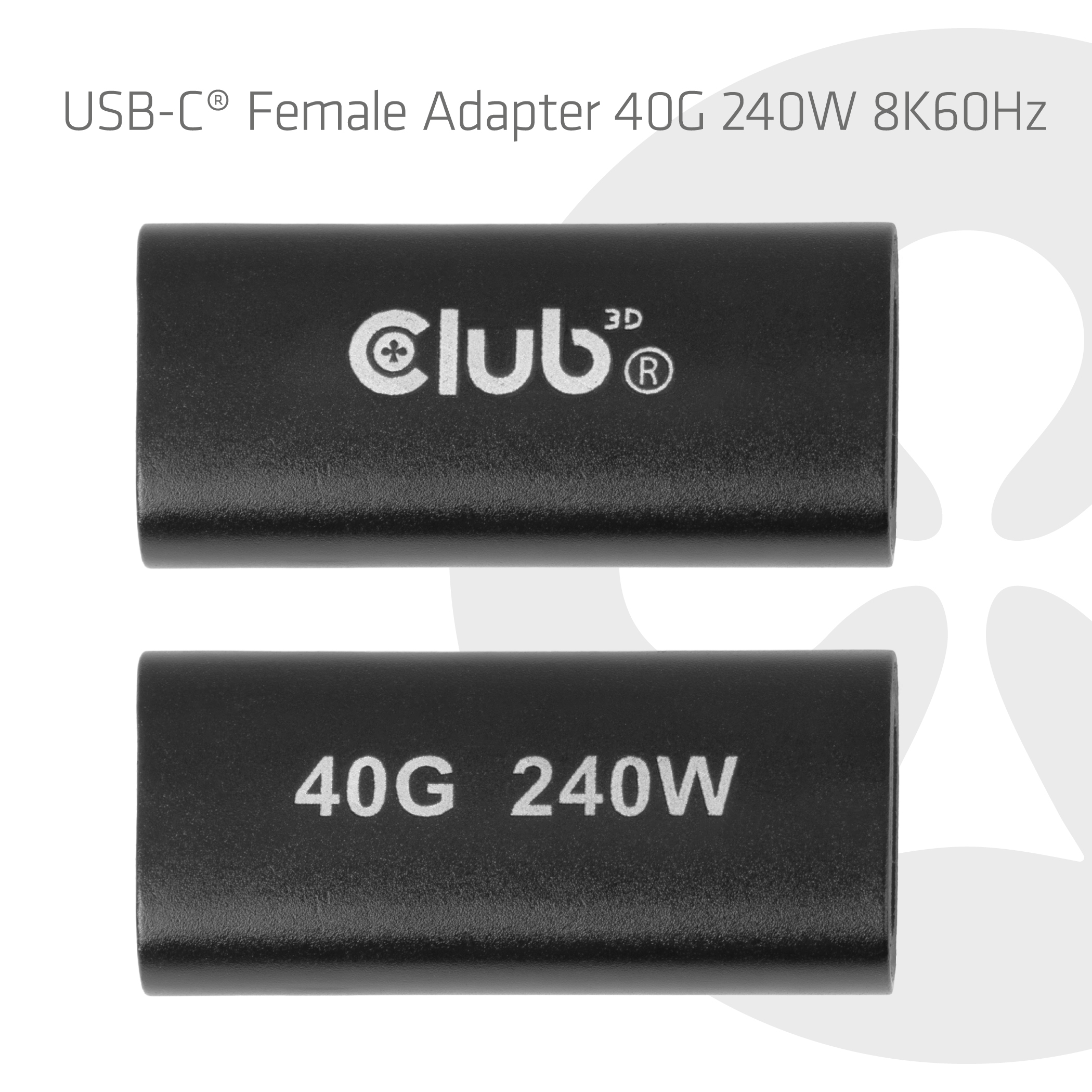 CLUB3D USB-C®-vrouwelijke adapter 40G 240 W 8K 60 Hz - Afbeelding 3