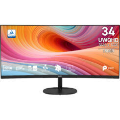 MSI Pro MP341CQ E12 computer monitor 86,4 cm (34") 3440 x 1440 Pixels UltraWide Quad HD Zwart - Afbeelding 4