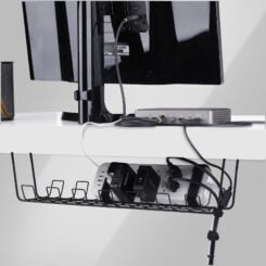 StarTech.com Kabelmanagement Tray voor Onder Bureau, 61,5cm Lang, Metalen Kabelgoot, Schroefmontage, Metaal, Zwart, TAA - Afbeelding 5