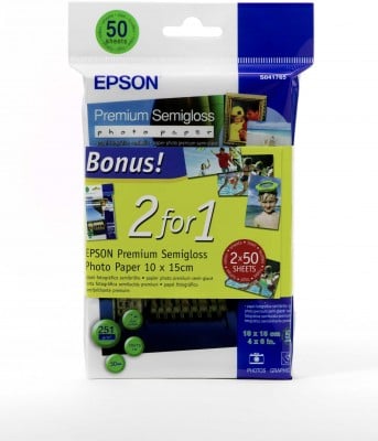Epson Premium Semigloss Photo Paper, 100 x 150 mm, 251g/m2, 100 Vel - Afbeelding 3