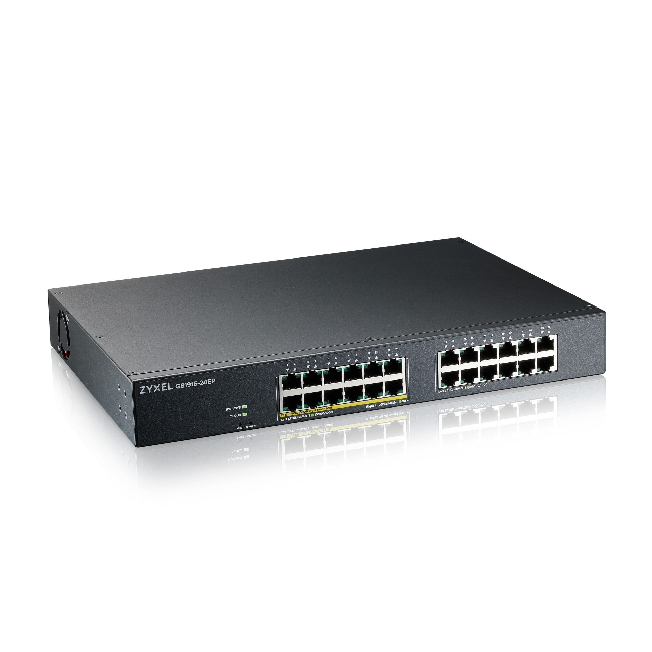 Zyxel GS1915-24EP Managed L2 Gigabit Ethernet (10/100/1000) Power over Ethernet (PoE) 1U Zwart - Afbeelding 2
