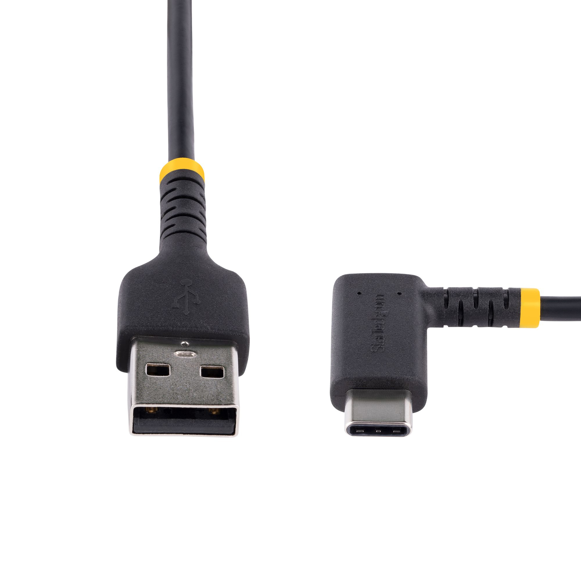 StarTech.com 30cm USB-A naar USB-C Laadkabel, Robuuste Haakse Fast Charge & Sync Kabel, 3A, USB 2.0, TPE Mantel en Aramidevezels - Zwarte USB Oplaadkabel - Afbeelding 6
