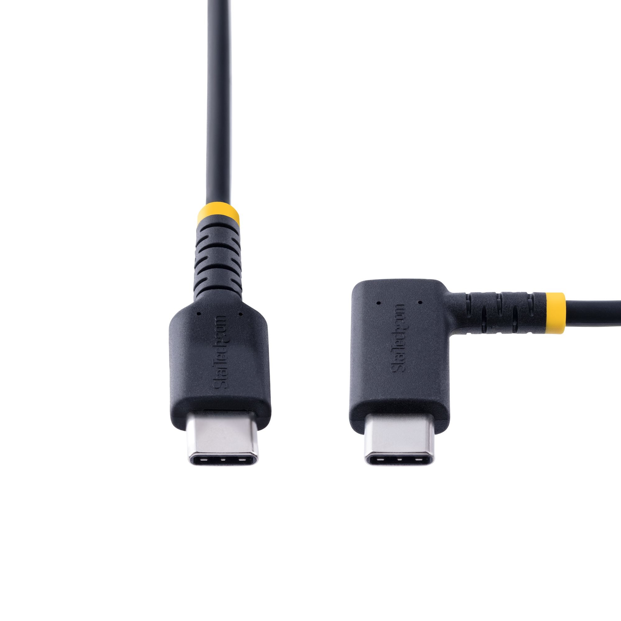 StarTech.com 15cm USB-C Laadkabel, Robuuste Haakse Fast Charge & Sync Type C Kabel, 60W (3A) PD, USB 2.0, TPE Mantel en Aramidevezels - Zwarte USB Oplaadkabel - Afbeelding 6