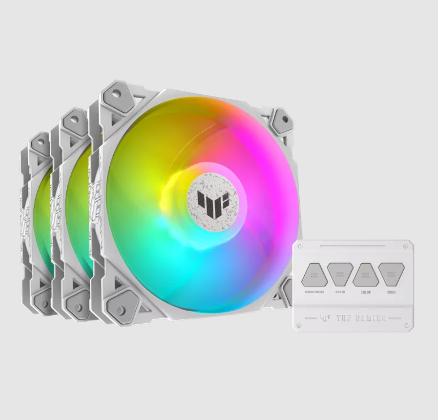 ASUS TUF GAMING TF120 ARGB WHITE EDITION 3IN1 Computer behuizing Luchtkoeler 12 cm Wit 3 stuk(s)