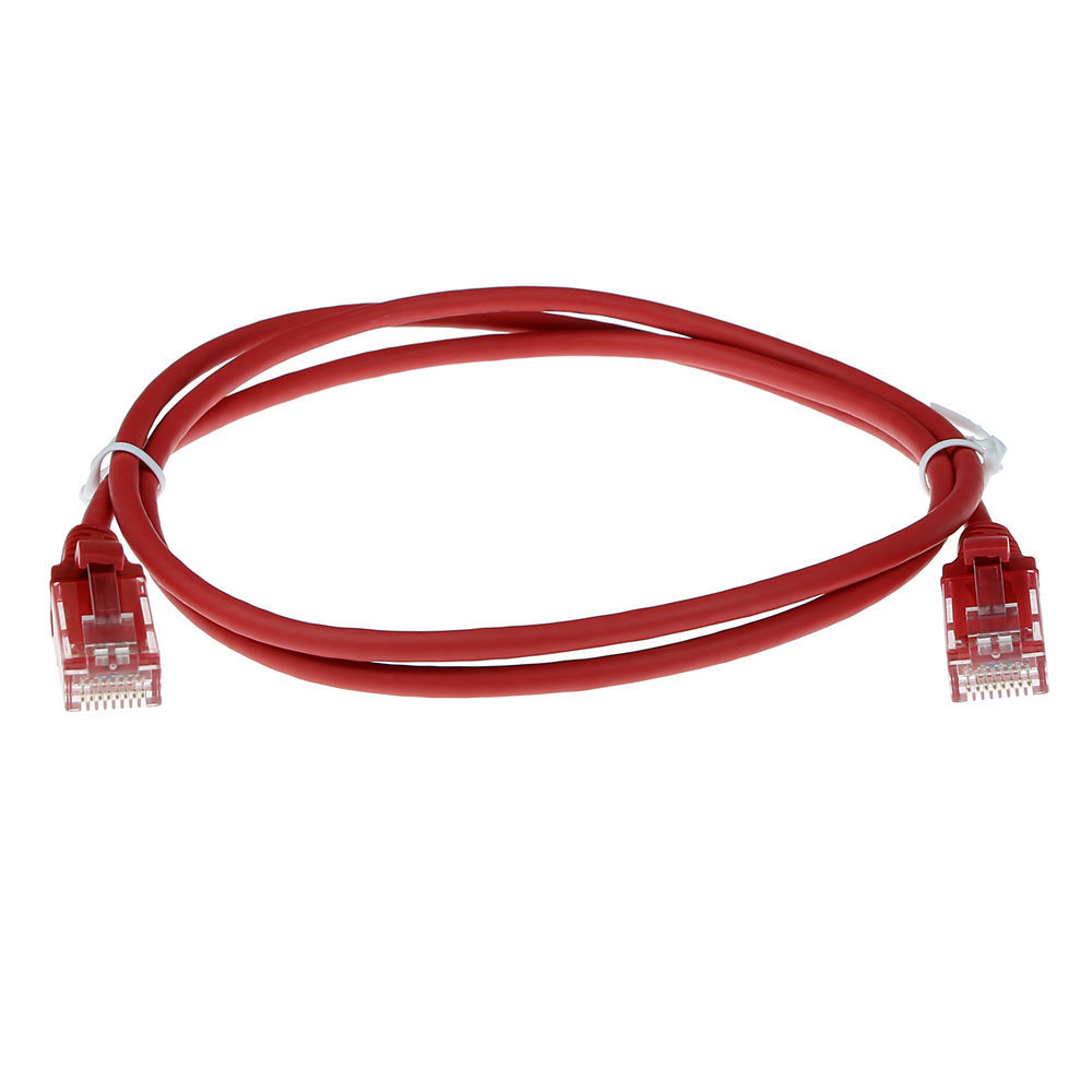 ACT Rode 10 meter LSZH U/UTP CAT6 datacenter slimline patchkabel snagless met RJ45 connectoren - Afbeelding 3