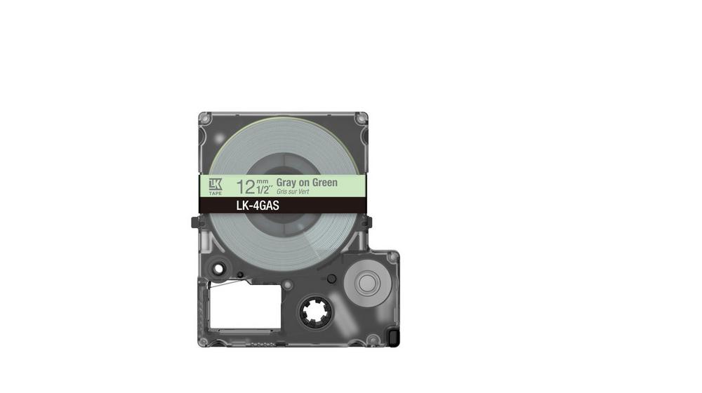 Epson Colour Tape – Green/Grey 12mm(8m) – LK-4GAS - Afbeelding 3