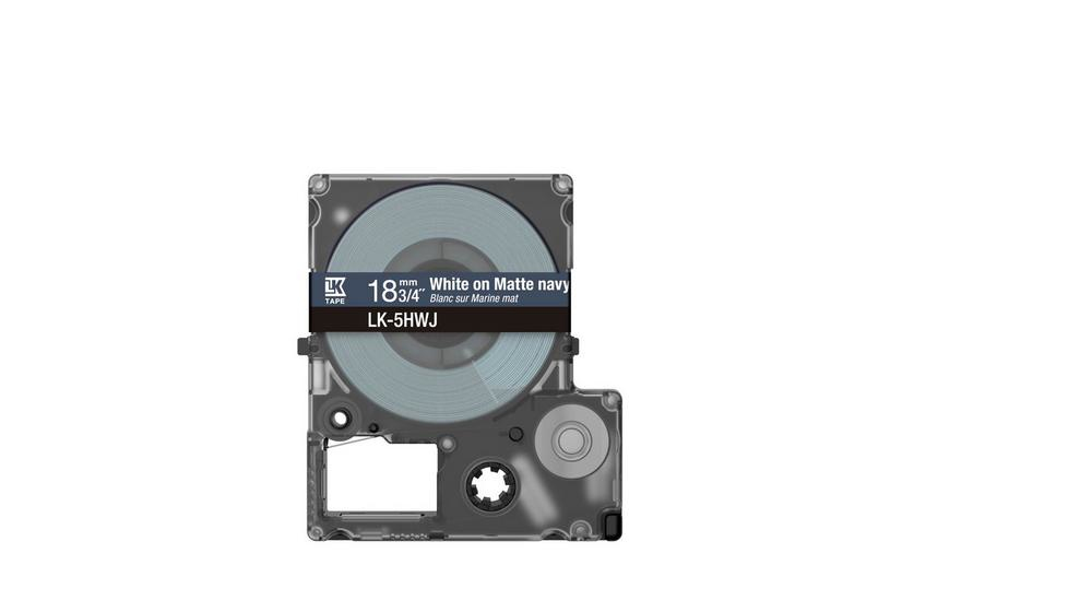 Epson Matte Tape – Navy/White 18mm(8m) – LK-5HWJ - Afbeelding 4