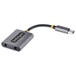 StarTech.com USB-C Headphone Splitter, USB Type C Dual Headset Adapter met Mic Input, USB C naar 3.5mm Audio Adapter/Earphone Dongle, USB C naar Audio Jack/Aux Output, 24-bit DAC