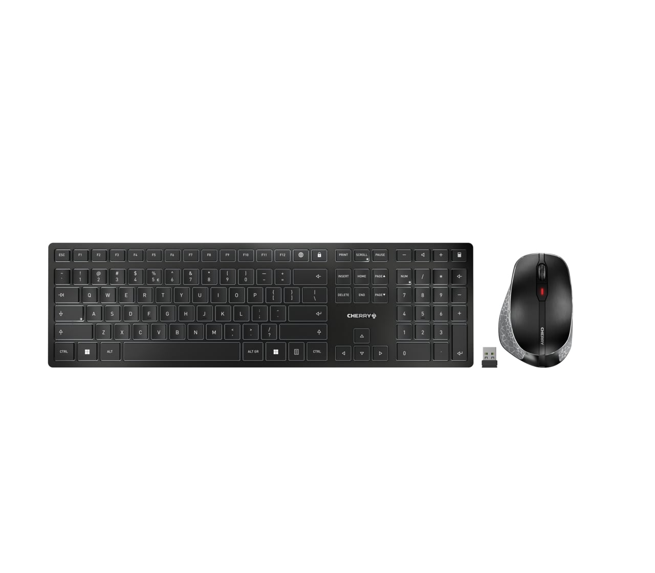 CHERRY DW 9500 SLIM toetsenbord Inclusief muis Universeel RF-draadloos + Bluetooth QWERTY Spaans Zwart, Grijs - Afbeelding 2