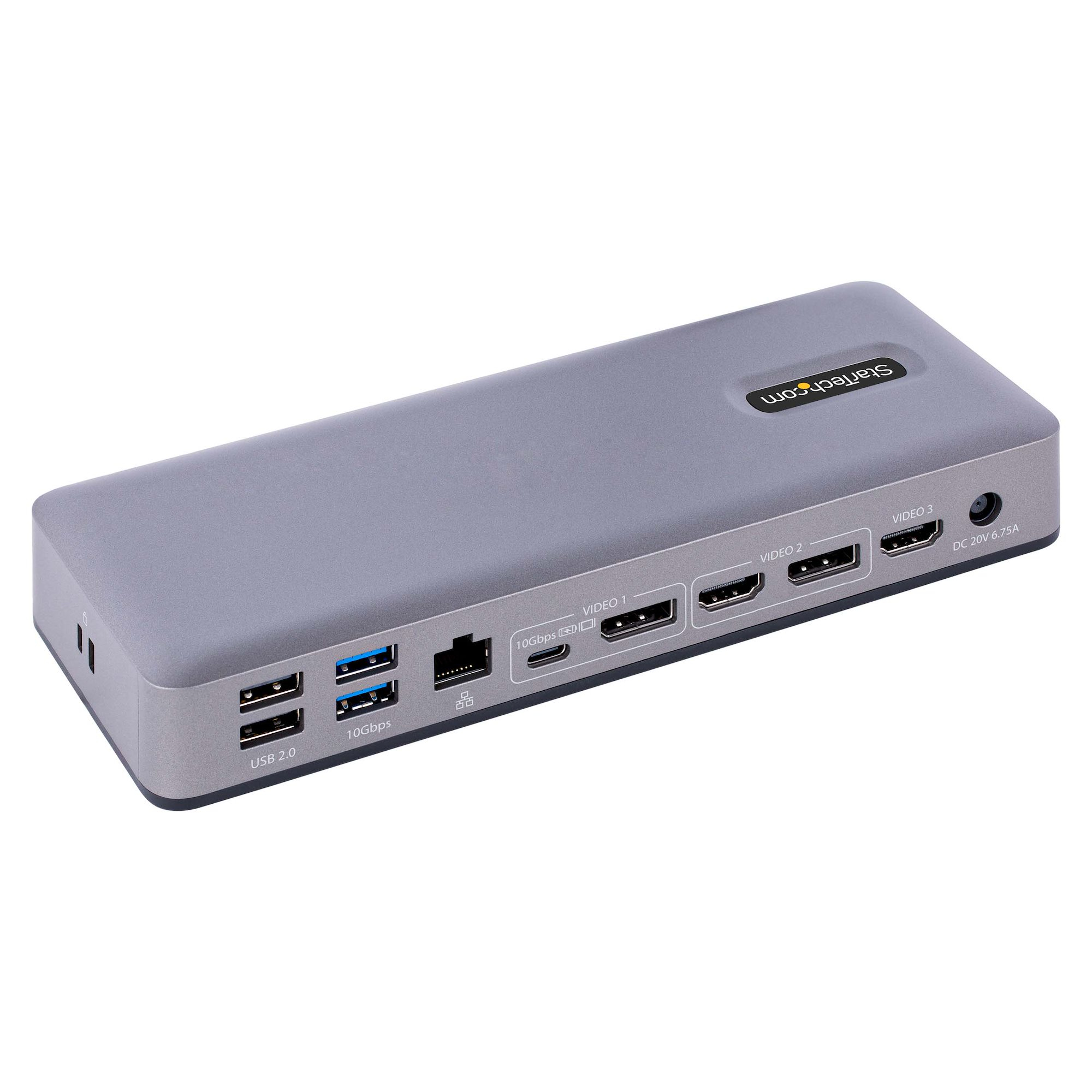 StarTech.com USB-C Docking Station, Multi Monitor USB-C Dock, HDMI/DP/DP Alt-mode, 3x 4K30 / 2x 4K60, 7-Port USB Hub, 60W Power Delivery, GbE, 3.5mm Audio, Works With Chromebook Certified - Afbeelding 3