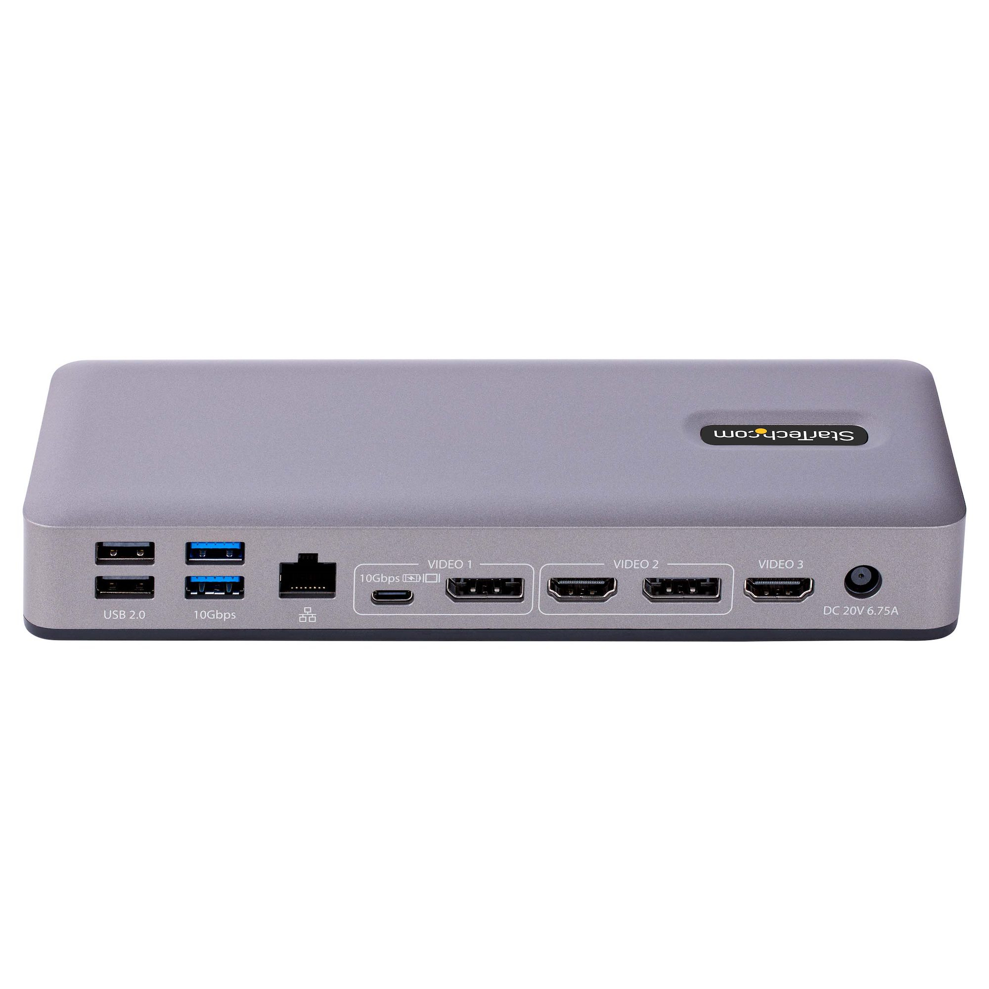StarTech.com USB-C Docking Station, Multi Monitor USB-C Dock, HDMI/DP/DP Alt-mode, 3x 4K30 / 2x 4K60, 7-Port USB Hub, 60W Power Delivery, GbE, 3.5mm Audio, Works With Chromebook Certified - Afbeelding 5