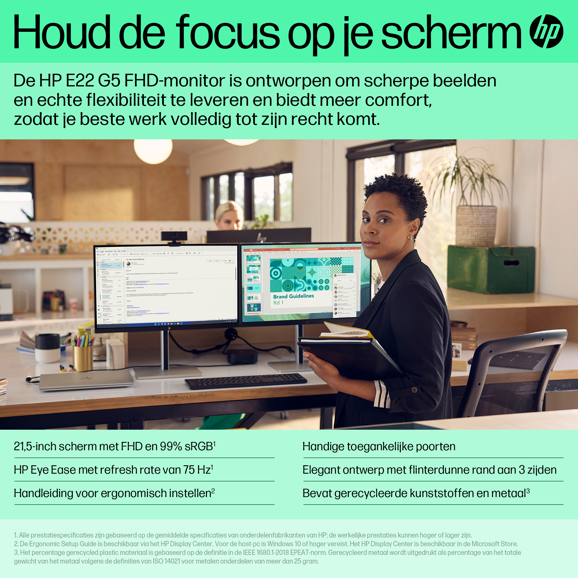 HP E-Series E22 G5 FHD-monitor - Afbeelding 6