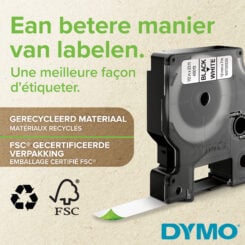 DYMO originele D1 labels | Zwarte Tekst op Wit Label | 19 mm x 7 m | Zelfklevende etiketten voor de LabelManager labelprinter | gemaakt in Europa - Afbeelding 6