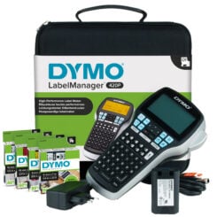 DYMO LabelManager 420P hoogpresterende oplaadbare draagbare labelmakerkit | ABC-toetsenbord met 4 rollen D1-labels en draagkoffer
