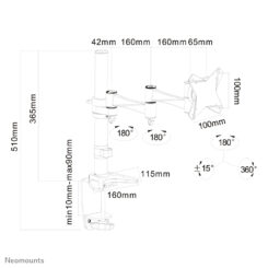 Neomounts FPMA-D1330SILVER Monitorarm 10-30" - Afbeelding 4