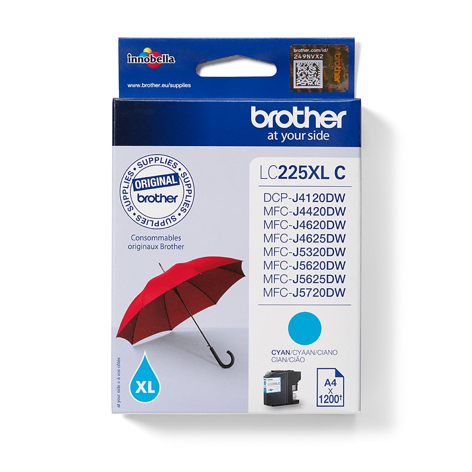 Brother LC225XLC inktcartridge 1 stuk(s) Origineel Hoog (XL) rendement Cyaan - Afbeelding 2