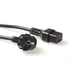 ACT Netsnoer CEE 7/7 male (haaks) - C19 IEC Lock zwart 2 m, EL262S - Afbeelding 2