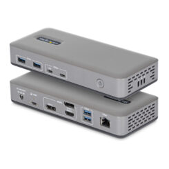 StarTech.com USB-C Docking Station Triple 4K Displays (2x 4K 60Hz, 1x 4K 30Hz), 100W Power Delivery, 6x USB 10Gbps, Gigabit Ethernet, DisplayPort + HDMI, Driverless Windows Laptop Dock