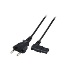 ACT Netsnoer Euro male - C7 female (haaks links/rechts) zwart 2 m