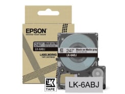 Epson Matte Tape – Grey/Black 24mm(8m) – LK-6ABJ - Afbeelding 2
