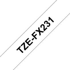 Brother TZE-FX231 labelprinter-tape Zwart op wit TZ - Afbeelding 2