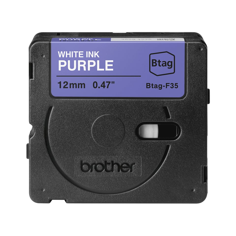 Brother BTAG-F35 labelprinter-tape Wit op paars - Afbeelding 3