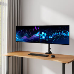 ACT Monitorarm 49" office premium, gasveer, paalbevestiging, 2 schermen - Afbeelding 6