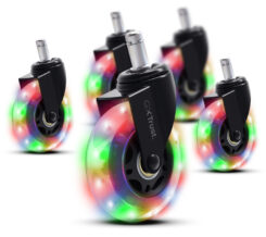 Trust GXT 25803 RGB Gamingstoel Wielen - Set zwenkwielen met RGB-verlichting – Vervangingsonderdeel – Zwart - Afbeelding 6