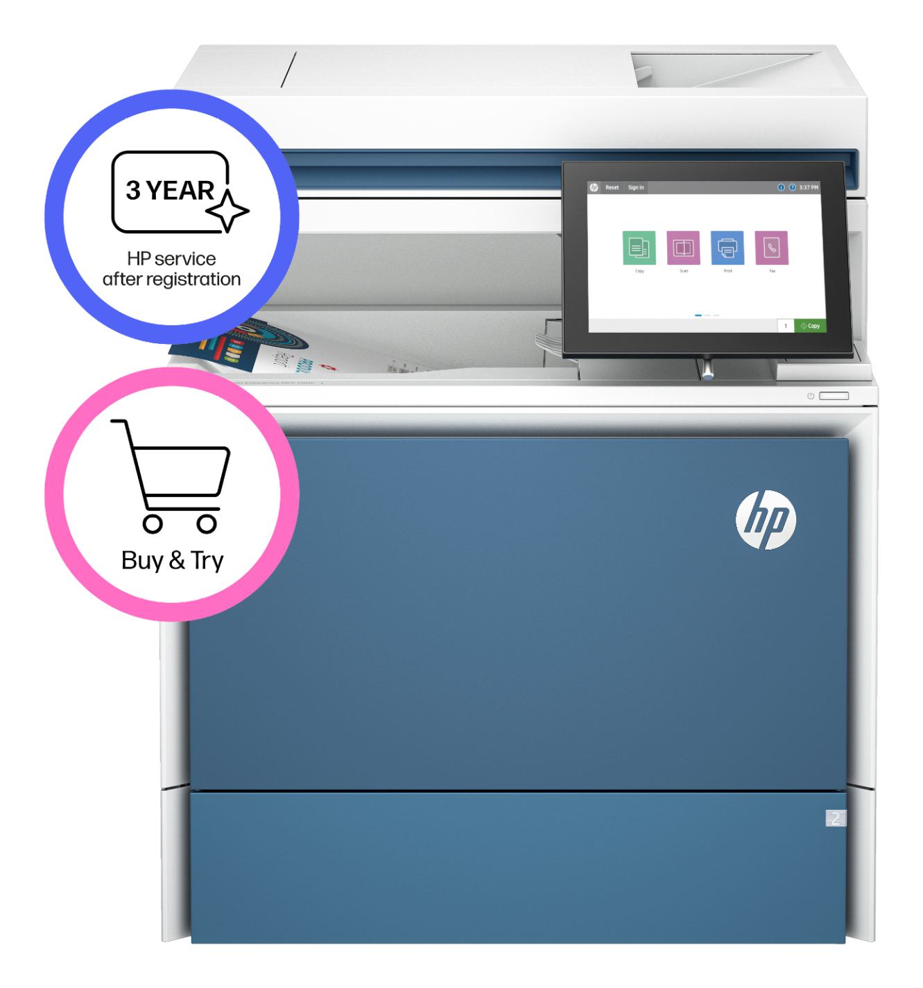 HP LaserJet Color Enterprise MFP 5800dn printer - Afbeelding 3