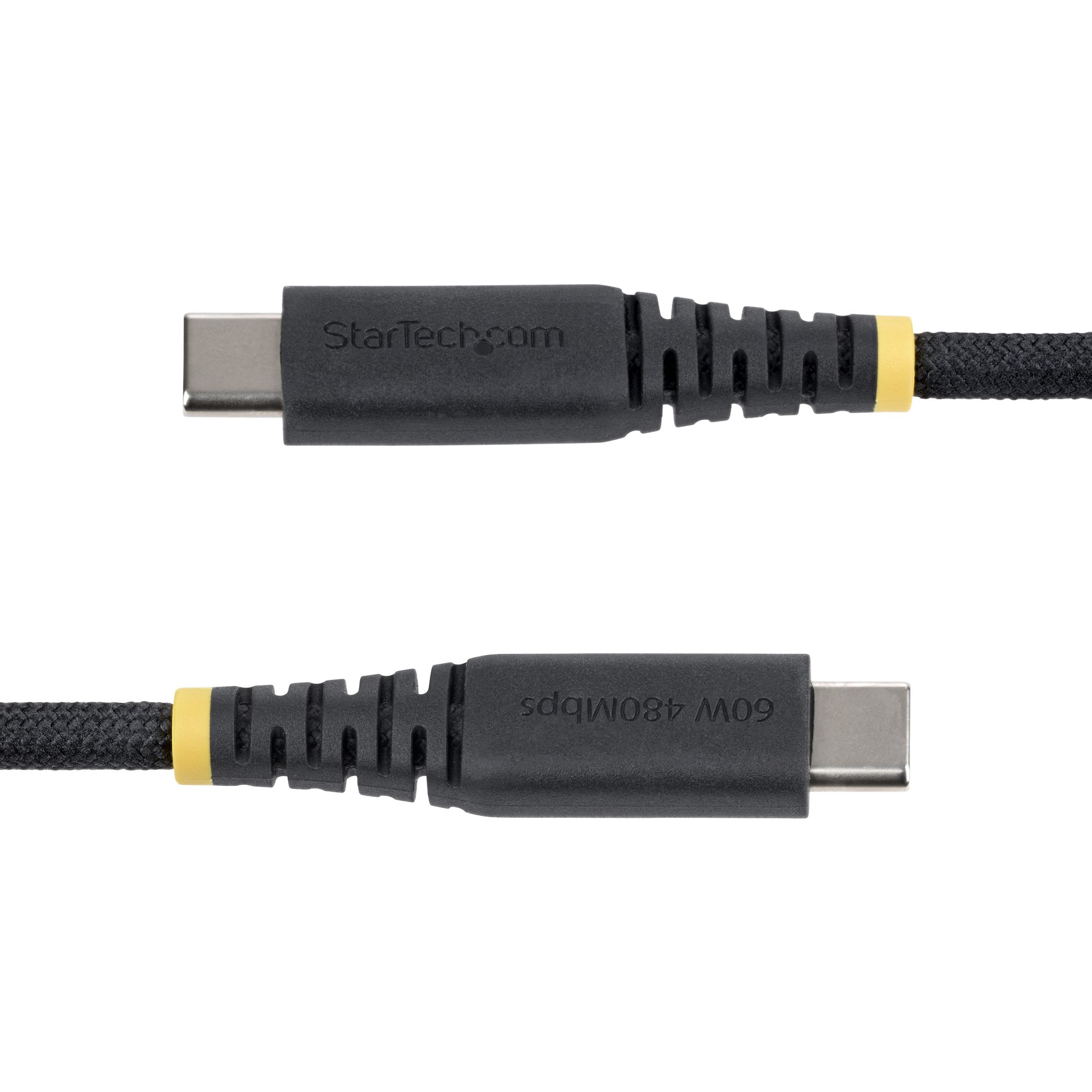 StarTech.com 30cm USB-C Laadkabel, 60W (3A) PD, Dual-Layer Gevlochten Nylon/TPE Mantel, Robuuste USB Type-C Oplaadkabel, USB 2.0 Fast Charge Kabel - Afbeelding 4
