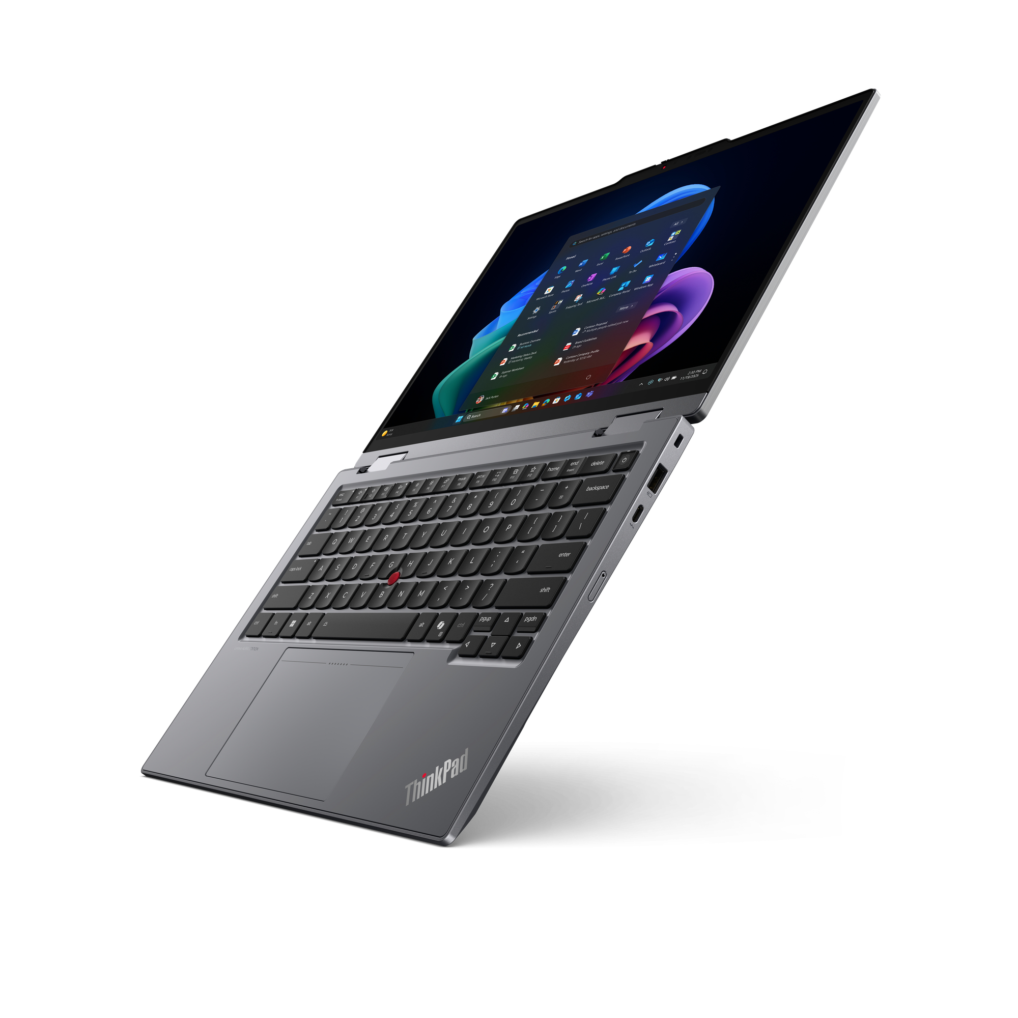 Lenovo ThinkPad X1 2-in-1 Gen 11 Aura Edition Copilot+ PC Intel Core Ultra 7 355 Hybride (2-in-1) 35,6 cm (14") Touchscreen WUXGA 32 GB LPDDR5x-SDRAM 1 TB SSD Wi-Fi 7 (802.11be) Windows 11 Pro Grijs Engels - Afbeelding 5