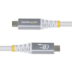 StarTech.com 3m USB4 Kabel, 20Gbps, USB-IF Gecertificeerde USB-C Kabel, 60W PD, 4K 120Hz DP 2.1, TPE Mantel, USB Type-C Kabel, Wit - Afbeelding 4