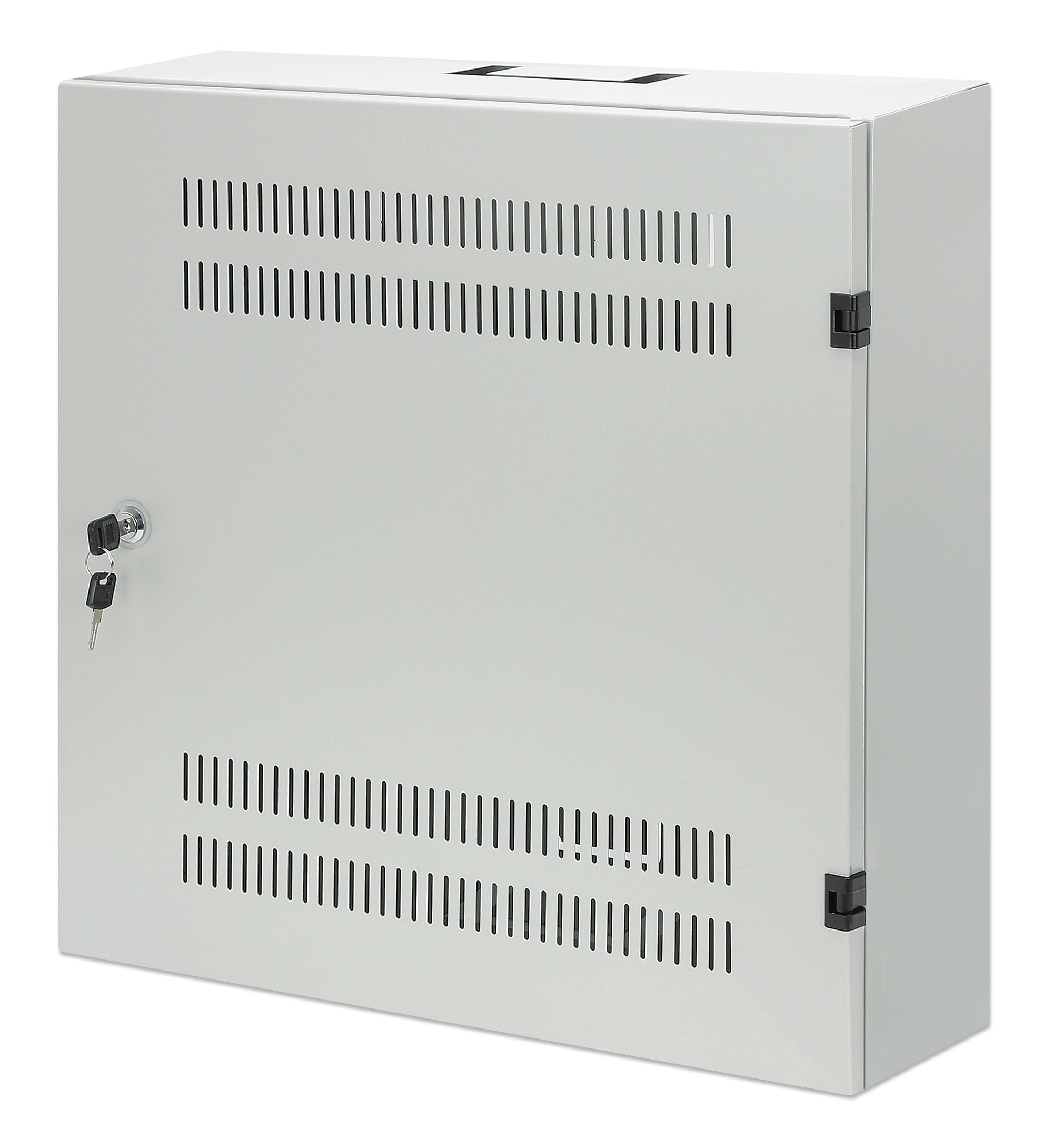 Intellinet Low-profile 19" wandkast met 4U horizontale en 2U verticale rails, slanke ruimtebesparende behuizing met slechts 170 mm diepte, ideaal voor AV/multimedia/surveillance, gemonteerd, grijs RAL 7035