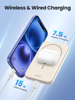 Ugreen 25207 powerbank 5000 mAh Draadloos opladen Zwart - Afbeelding 6