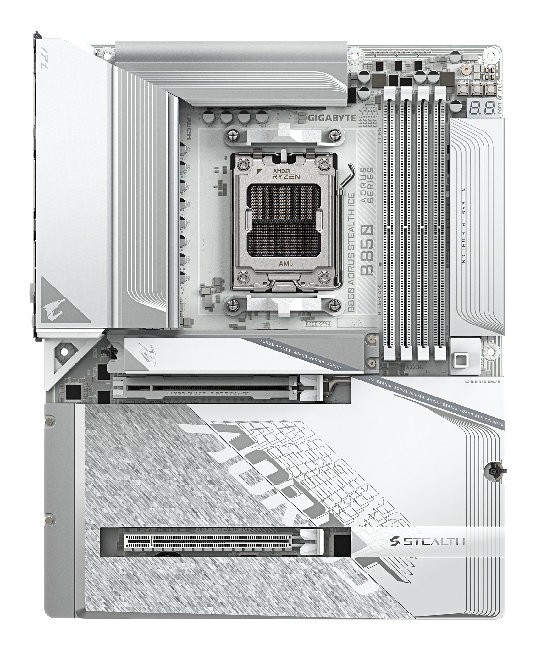GIGABYTE B850 AORUS STEALTH ICE AMD B850 Socket AM5 ATX - Afbeelding 3