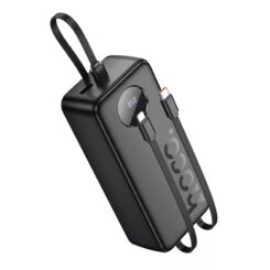 Hoco J132 Supercharge Powerbank met 3 geïntegreerde kabels - Zwart - 30.000mAh