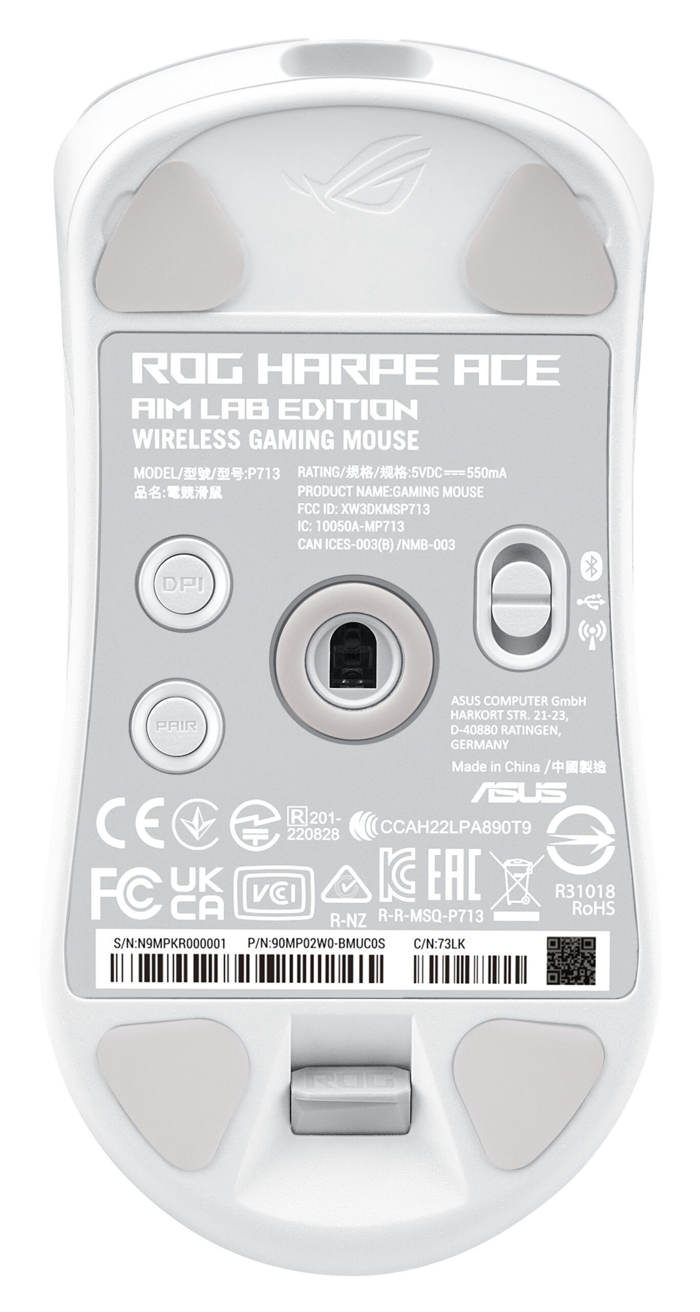 ASUS ROG Harpe Ace Aim Lab Edition muis Gamen Ambidextrous RF Wireless + Bluetooth + USB Type-C Opto-mechanisch 36000 DPI - Afbeelding 3