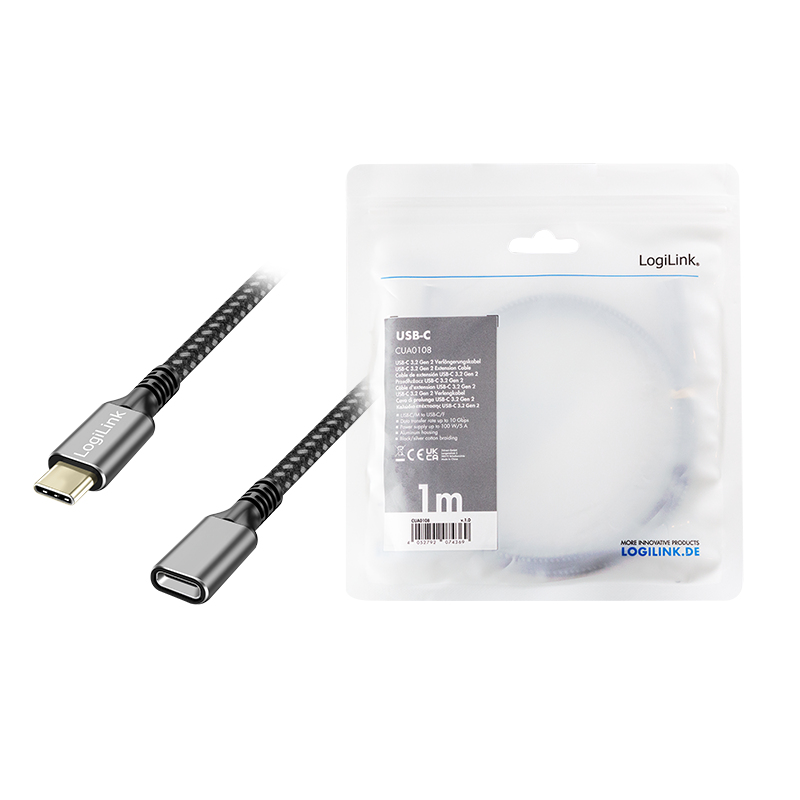 LogiLink CUA0109 USB-kabel USB 3.2 Gen 1 (3.1 Gen 1) 2 m USB C 5 Gbit/s 100 W Zwart, Grijs - Afbeelding 6